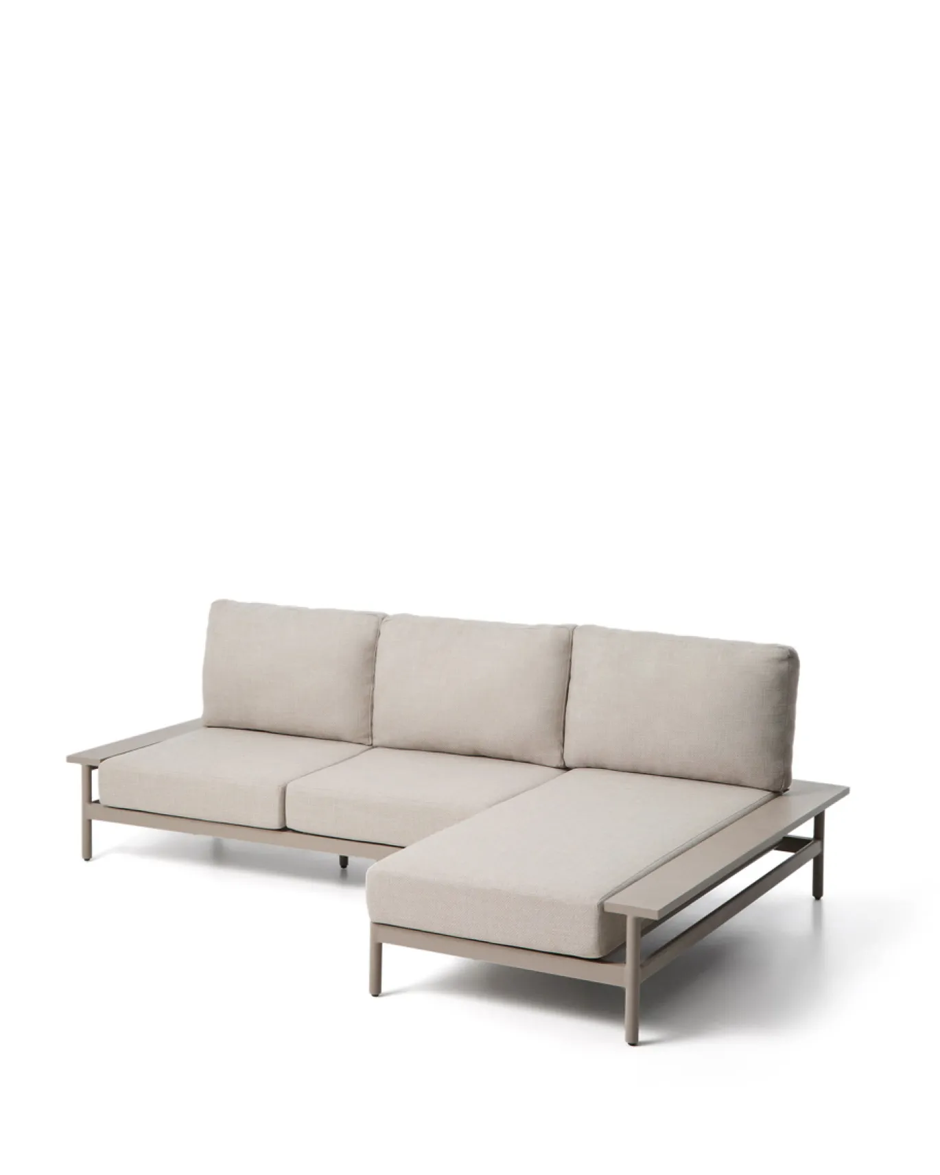 Kave Home Chaise Longue Bank 3-zits Taupe Rechts