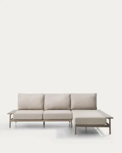 Kave Home Chaise Longue Bank 3-zits Taupe Rechts