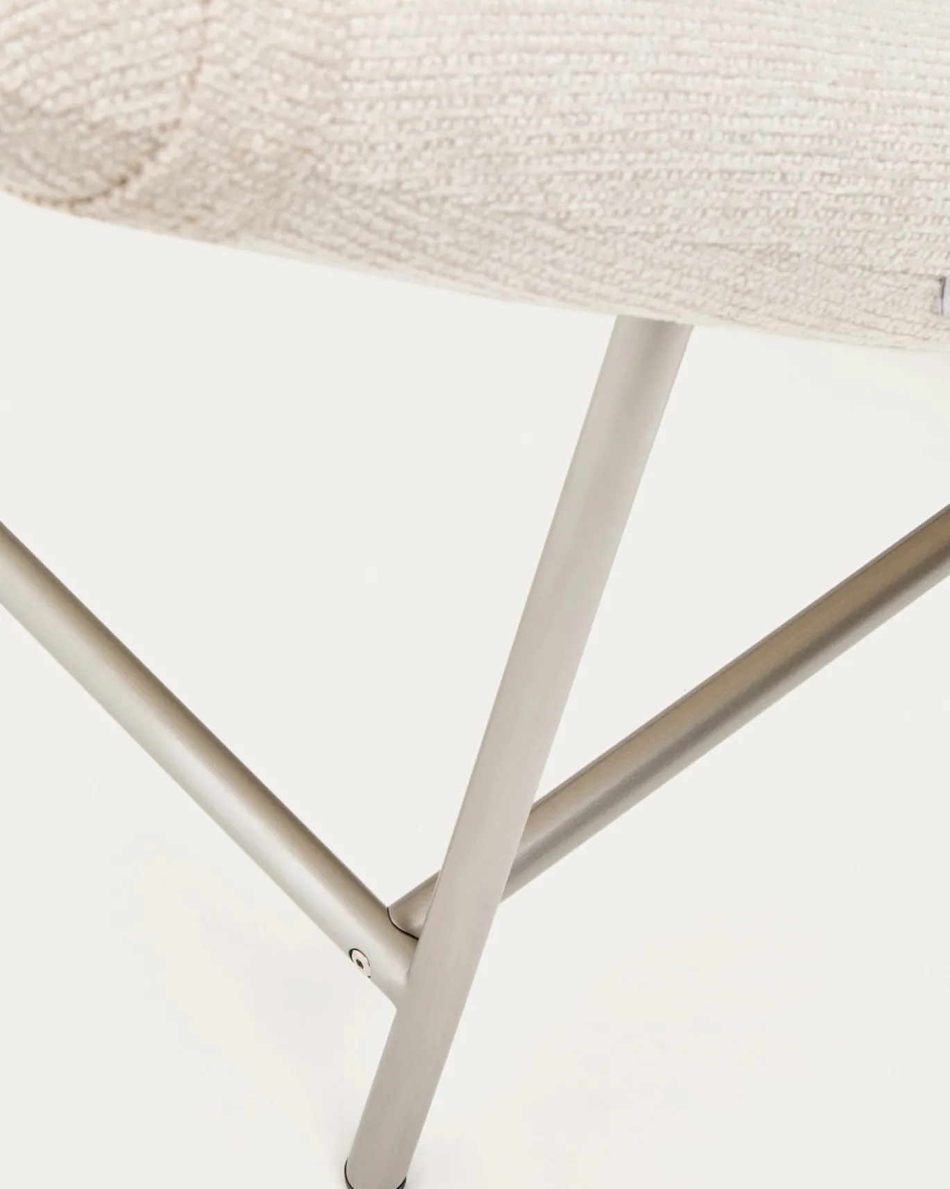 Kave Home Divan Lounge Osla Beige Chenille met Geborsteld RVS 175cm