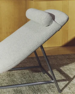 Kave Home Divan Lounge Osla Beige Chenille met Geborsteld RVS 175cm