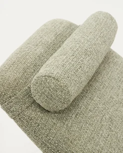 Kave Home Divan Lounge Osla Groen Chenille met Geborsteld RVS Grafiet 175cm