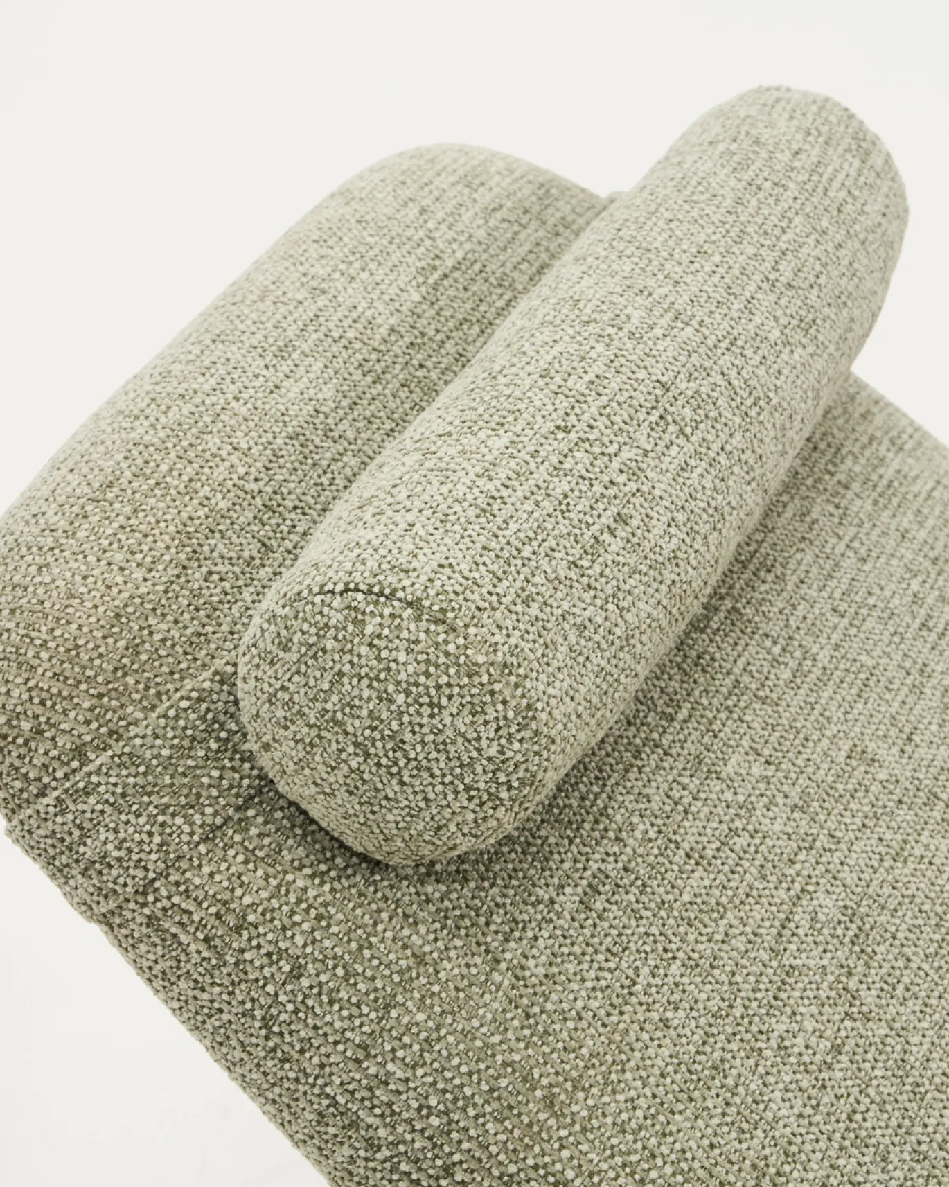 Kave Home Divan Lounge Osla Groen Chenille met Geborsteld RVS Grafiet 175cm