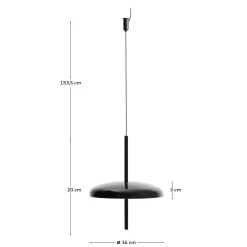 Kave Home Draagbare Plafondlamp Porte Zwart Aluminium Ø16cm