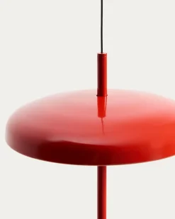 Kave Home Draagbare Plafondlamp Porte Rood Aluminium Ø16cm