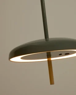 Kave Home Draagbare Plafondlamp Porte Lichtgroen Aluminium Ø16cm