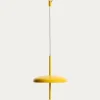 Kave Home Draagbare Plafondlamp Porte Geel Aluminium Ø16cm
