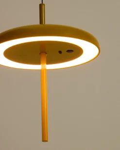 Kave Home Draagbare Plafondlamp Porte Geel Aluminium Ø16cm