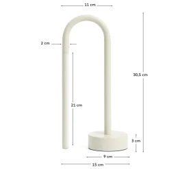 Kave Home Draagbare Tafellamp Bow Grijs Aluminium