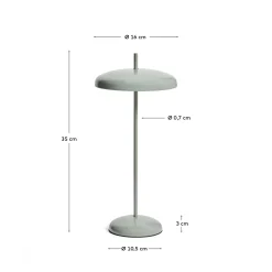 Kave Home Draagbare Tafellamp Porte Lichtgroen Metaal