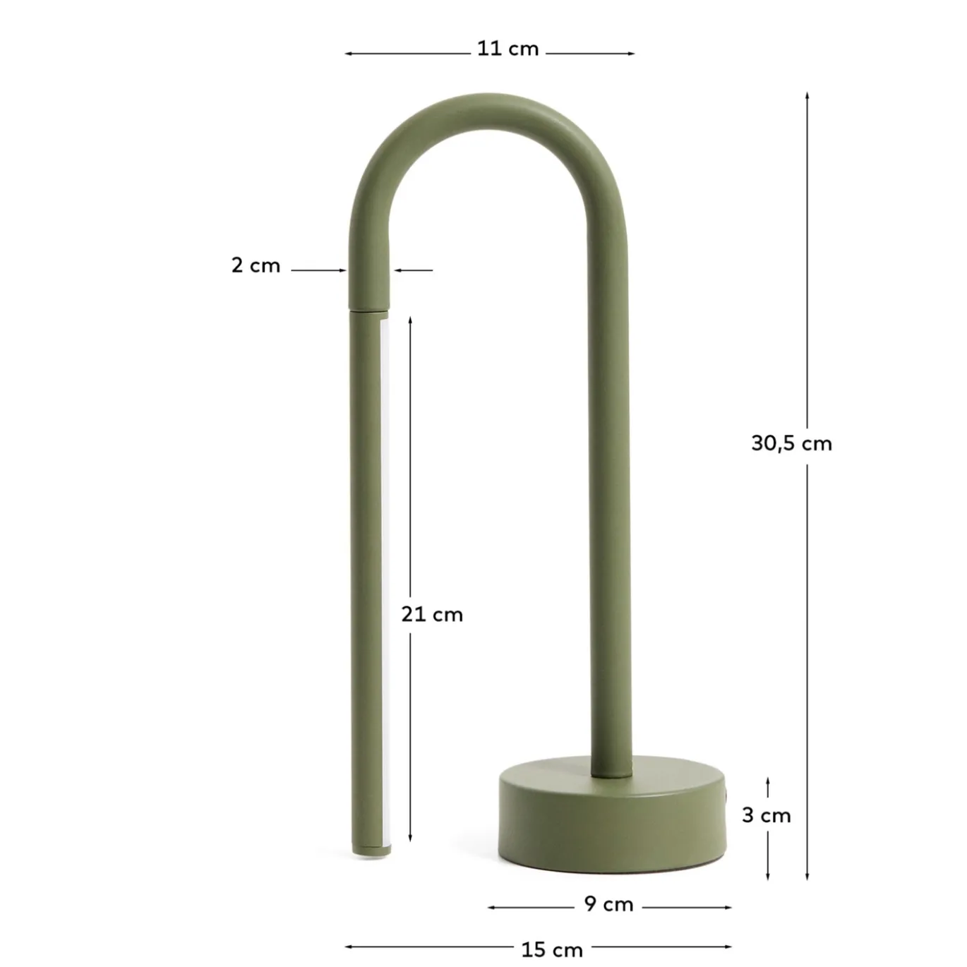 Kave Home Draagbare Tafellamp Bow Groen Aluminium