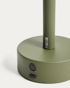 Kave Home Draagbare Tafellamp Bow Groen Aluminium