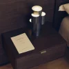 Kave Home Draagbare Tafellamp Adrina Donkergrijs Geborsteld Metaal