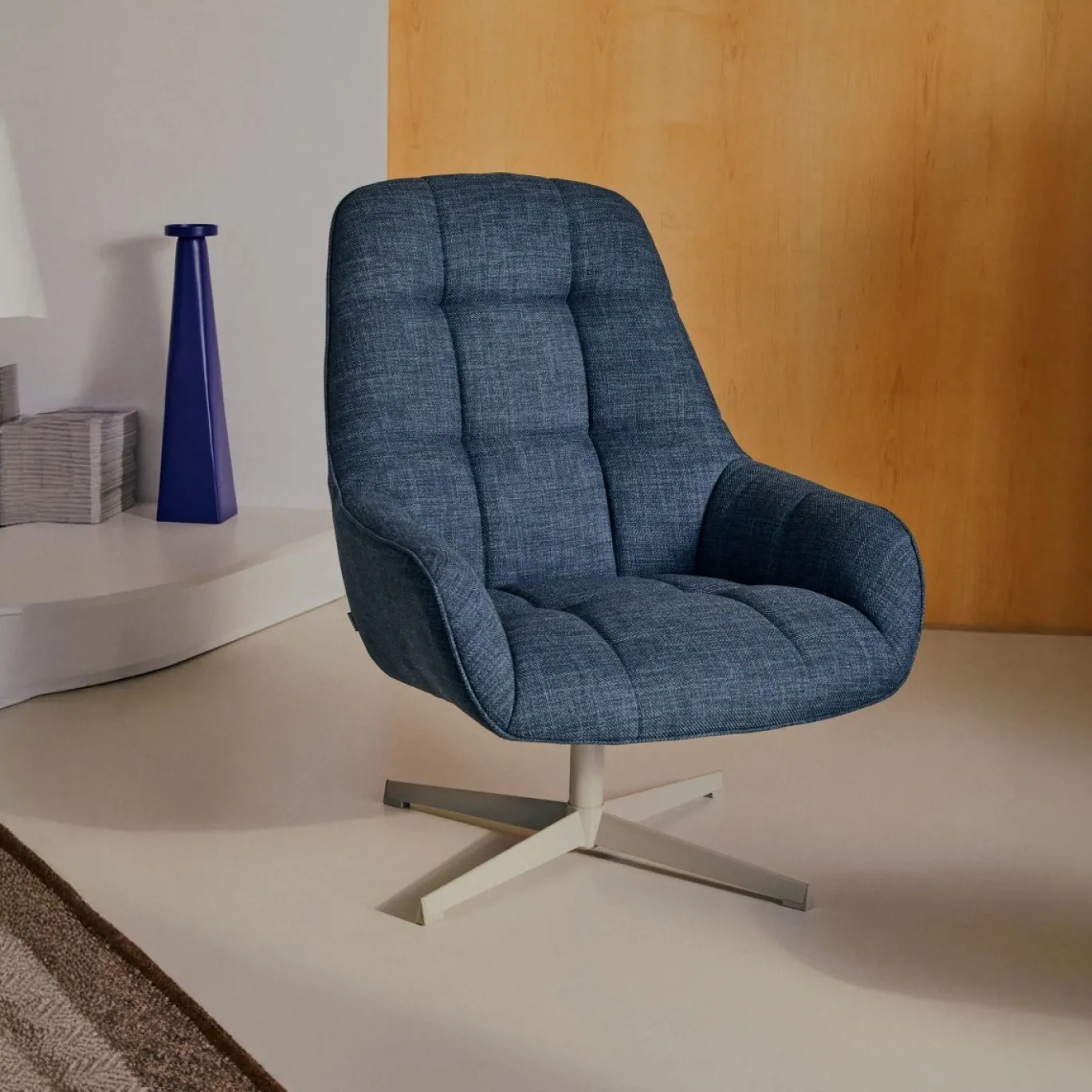 Kave Home Draaifauteuil Jaspe Blauw