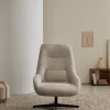 Kave Home Draaistoel Celida Beige Chenille Zwart