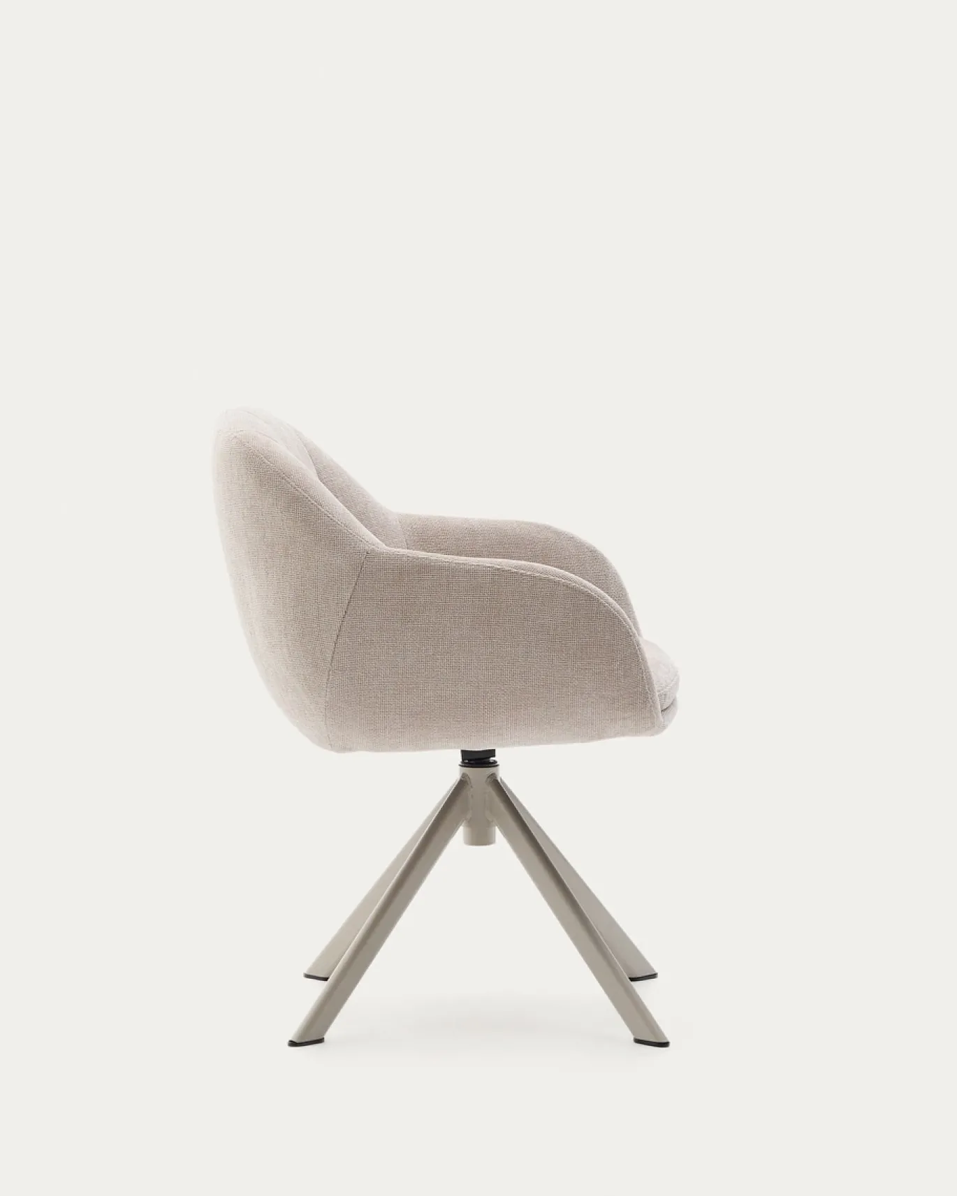 Kave Home Draaistoel Dorina Beige Chenille en Beige Poten