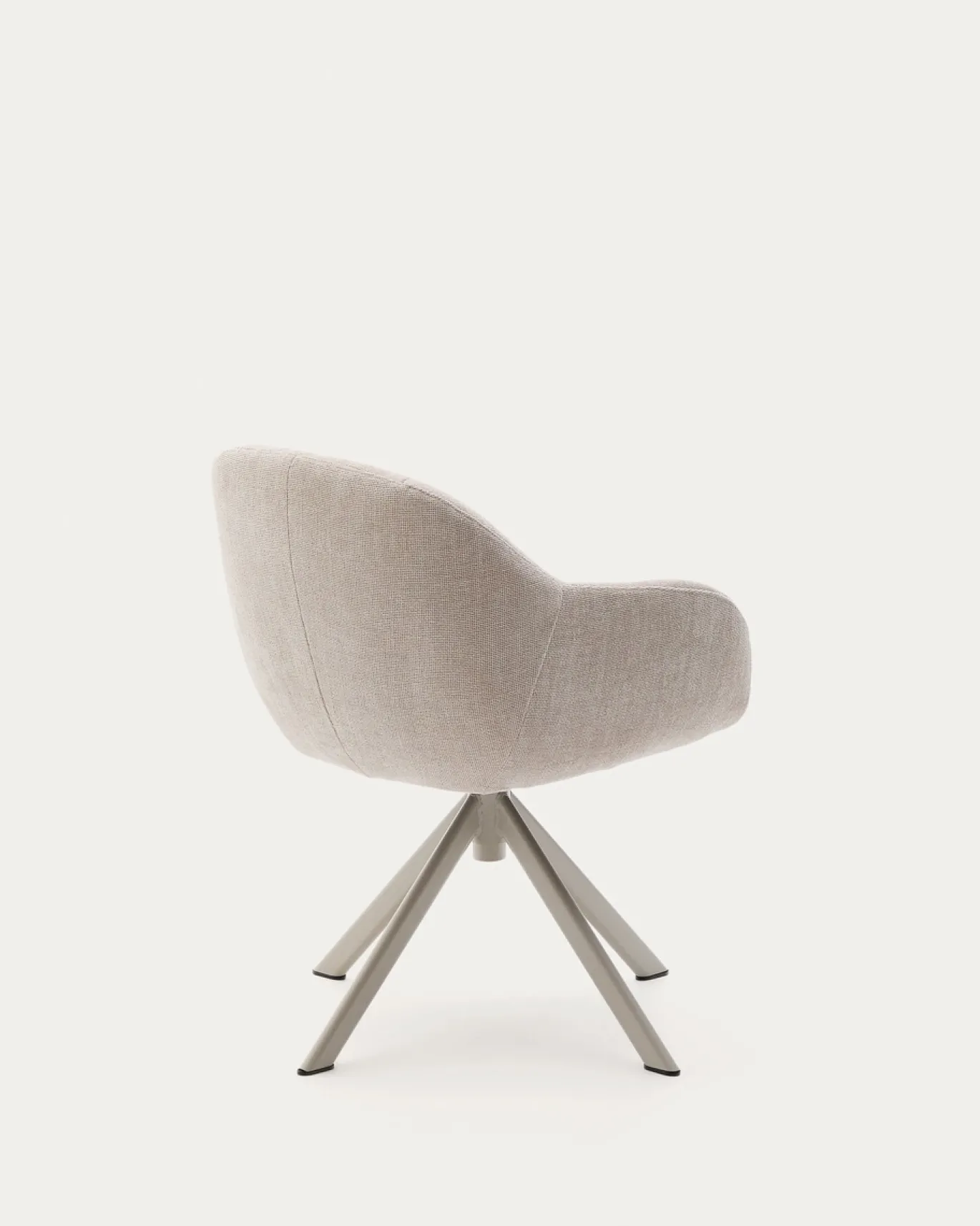 Kave Home Draaistoel Dorina Beige Chenille en Beige Poten