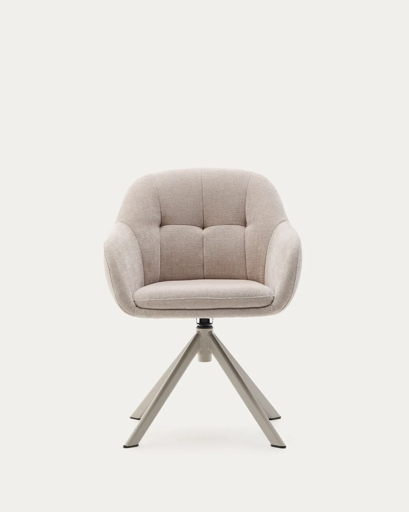 Kave Home Draaistoel Dorina Beige Chenille en Beige Poten