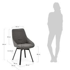 Kave Home Draaistoel Jenna Donkergrijs