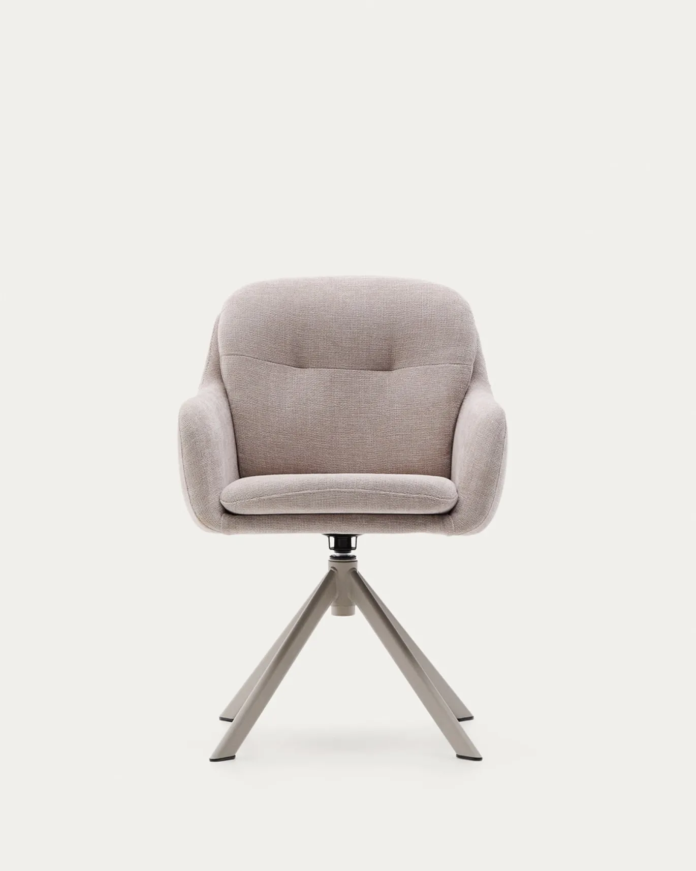 Kave Home Draaistoel Lexa Beige Chenille en Beige Poten