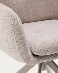 Kave Home Draaistoel Lexa Beige Chenille en Beige Poten