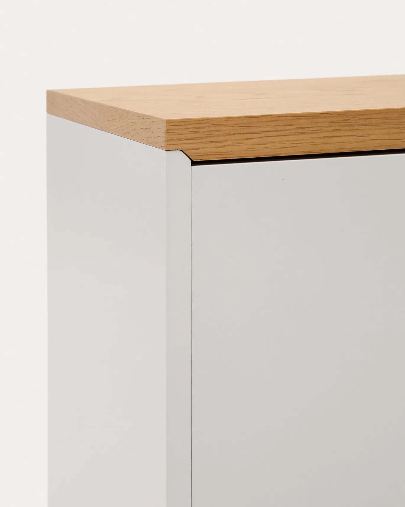 Kave Home Dressoir Abilen 3-deurs Eikenhoutfineer Wit Lak 180x75cm