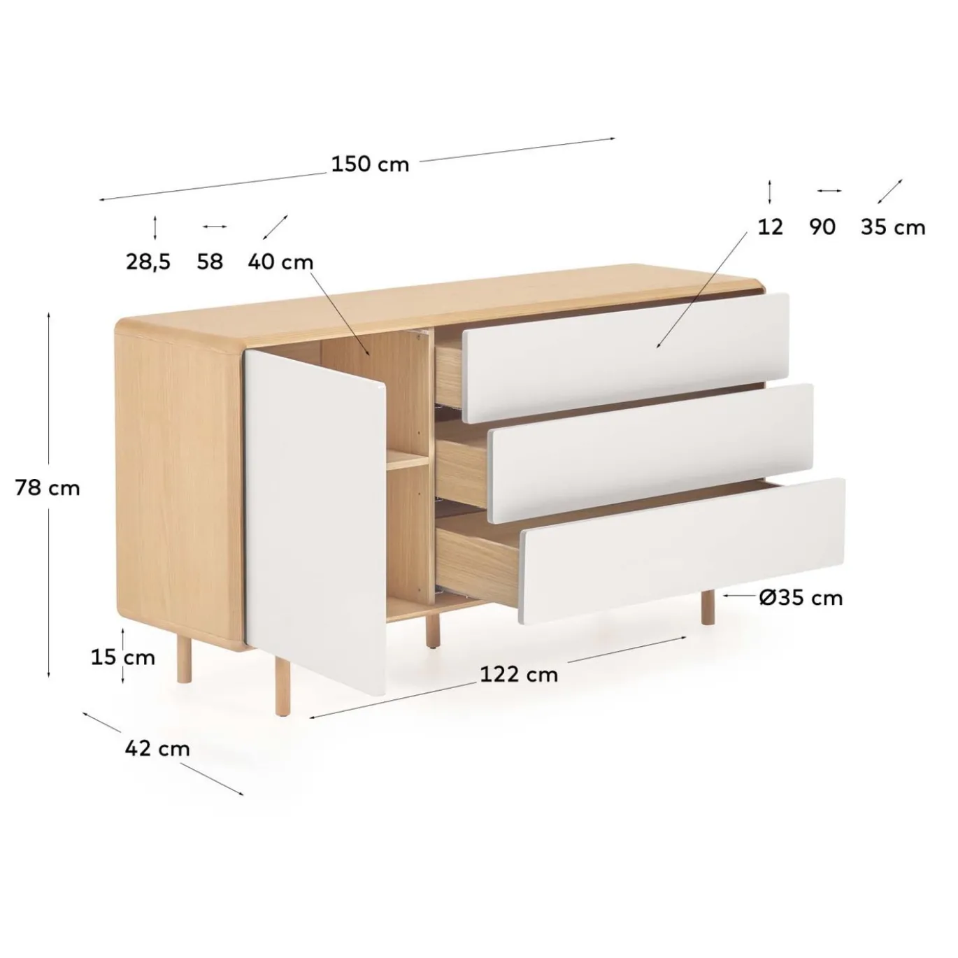 Kave Home Dressoir Anielle Essenfineer 150x78cm
