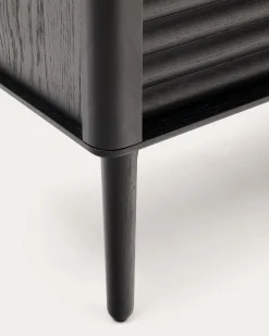 Kave Home Dressoir Lenon Massief Hout en Zwart Eikenfineer 200x86cm