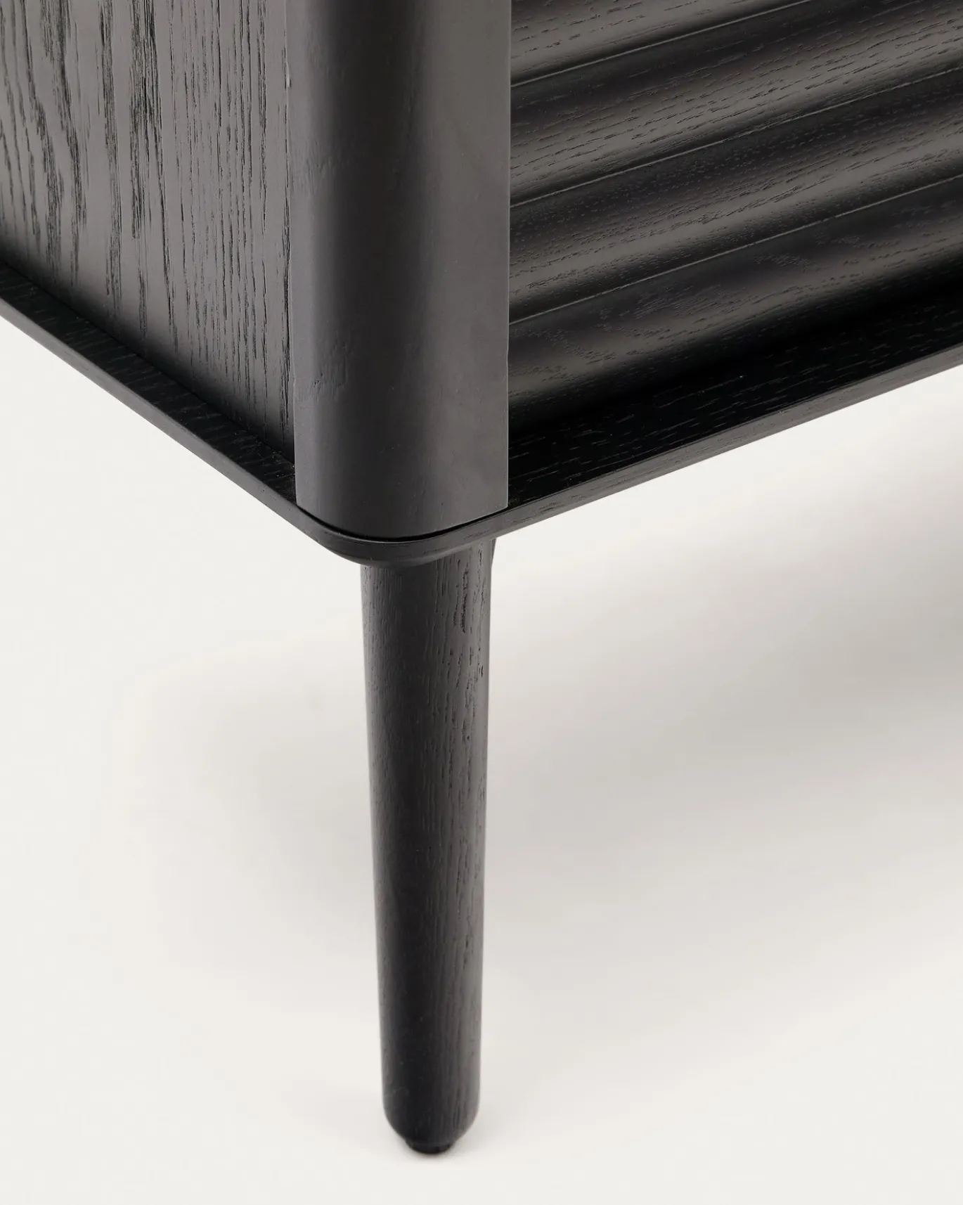 Kave Home Dressoir Lenon Massief Hout en Zwart Eikenfineer 200x86cm