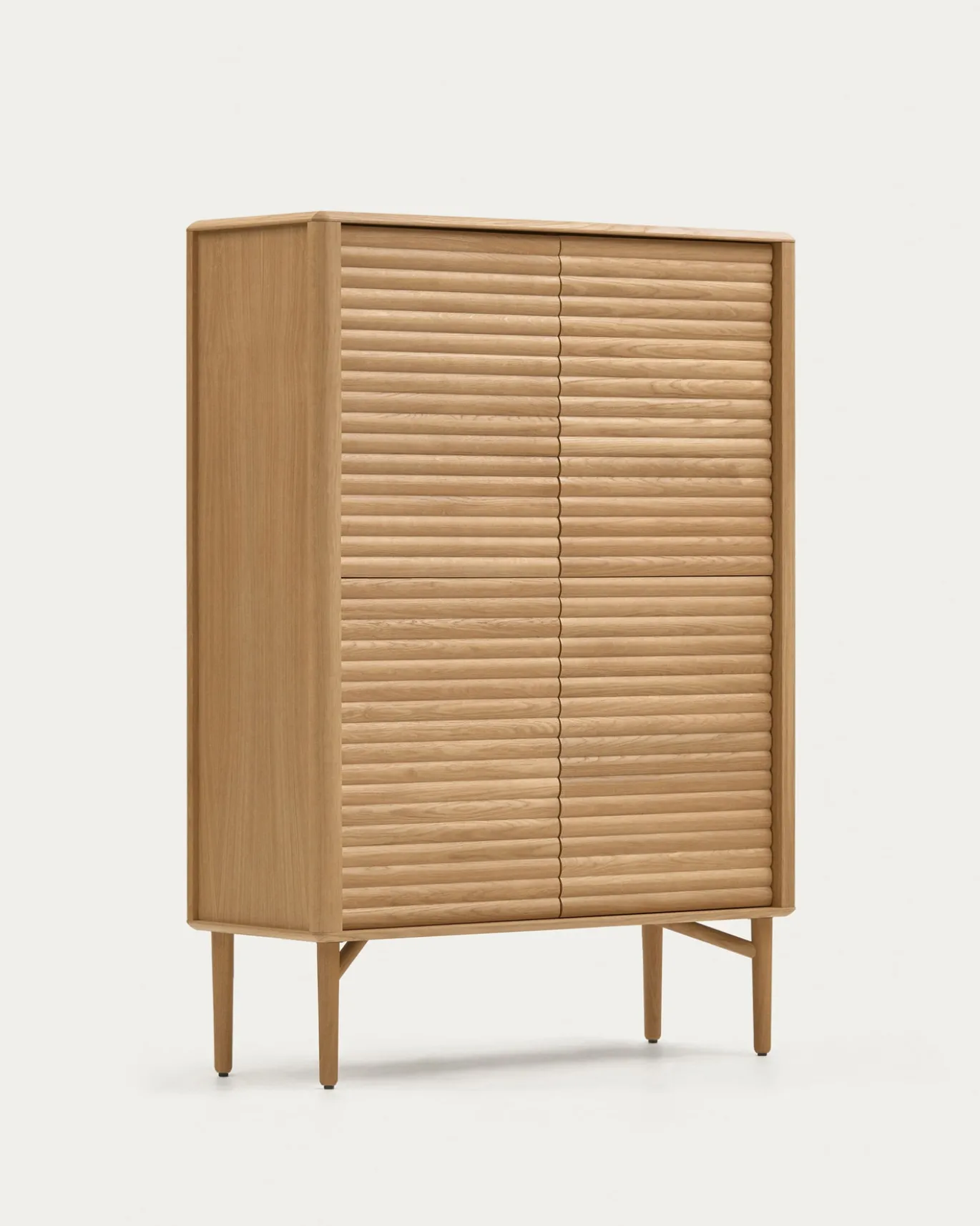 Kave Home Dressoir Lenon Massief Hout Naturel Eikenfineer 105x144cm