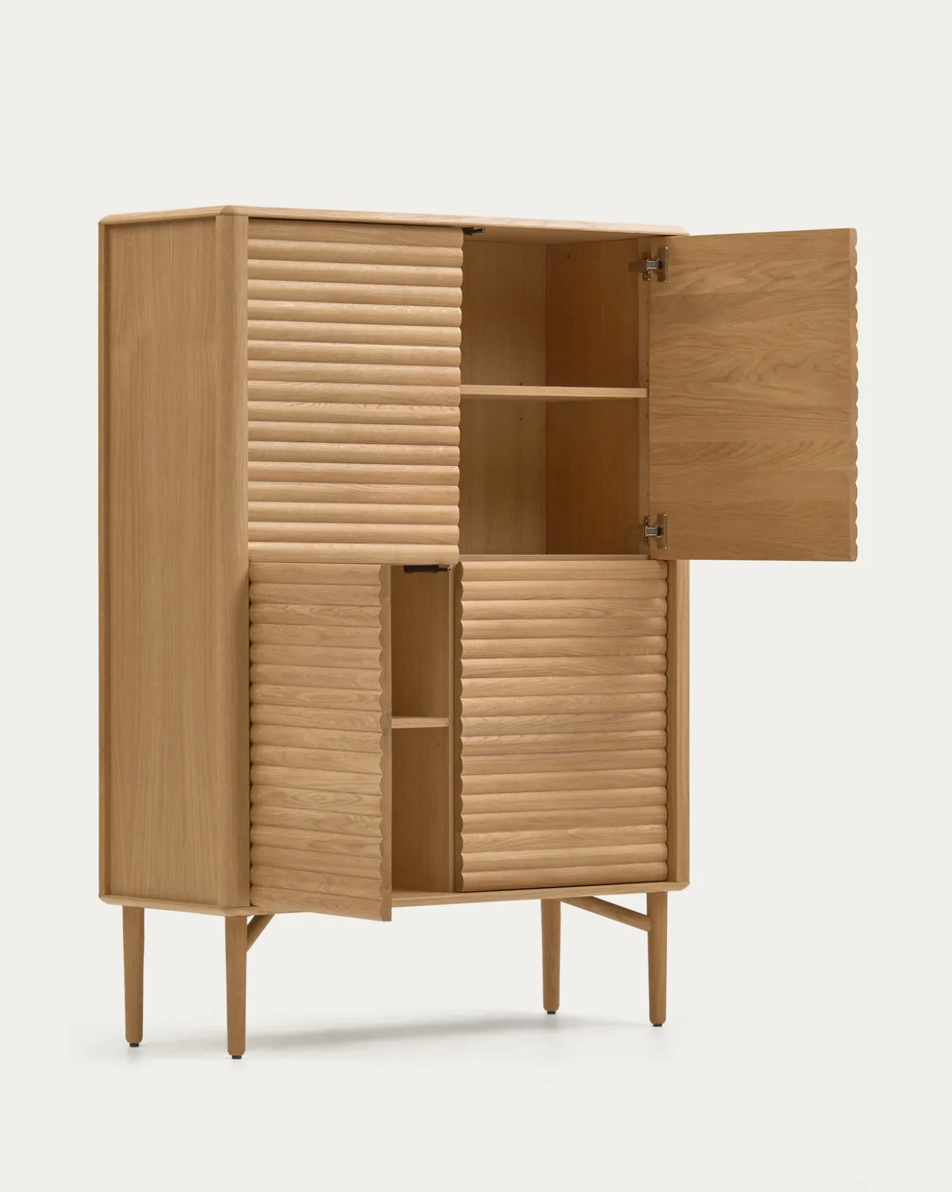 Kave Home Dressoir Lenon Massief Hout Naturel Eikenfineer 105x144cm