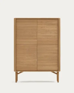Kave Home Dressoir Lenon Massief Hout Naturel Eikenfineer 105x144cm
