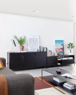 Kave Home Dressoir Shantay Metaal Zwart 3 Deuren 160x72cm