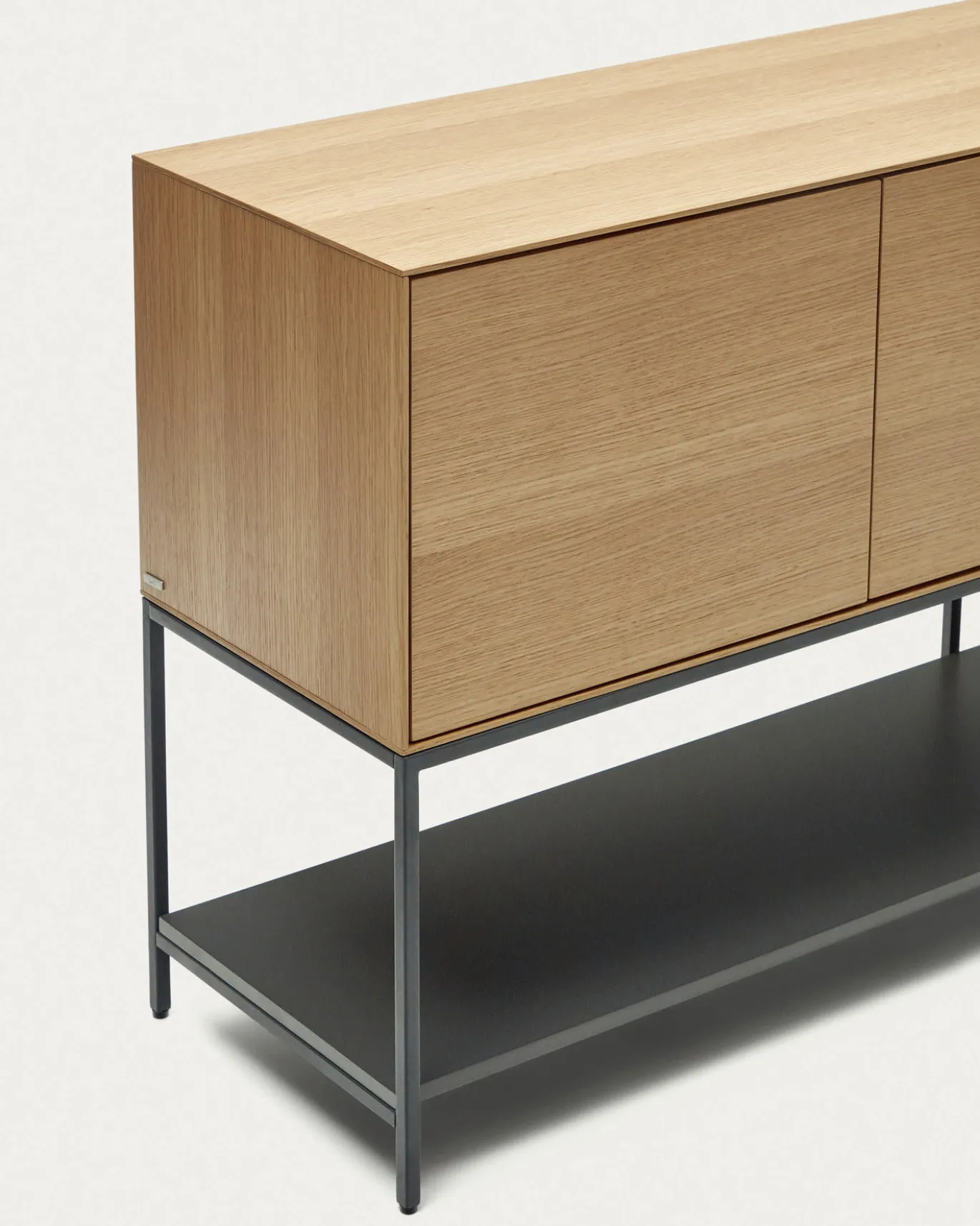 Kave Home Dressoir Vedrana 3-deurs Naturel Eikenfineer 195x80cm