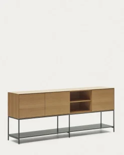 Kave Home Dressoir Vedrana 3-deurs Naturel Eikenfineer 195x80cm