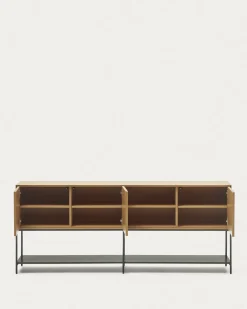 Kave Home Dressoir Vedrana 3-deurs Naturel Eikenfineer 195x80cm