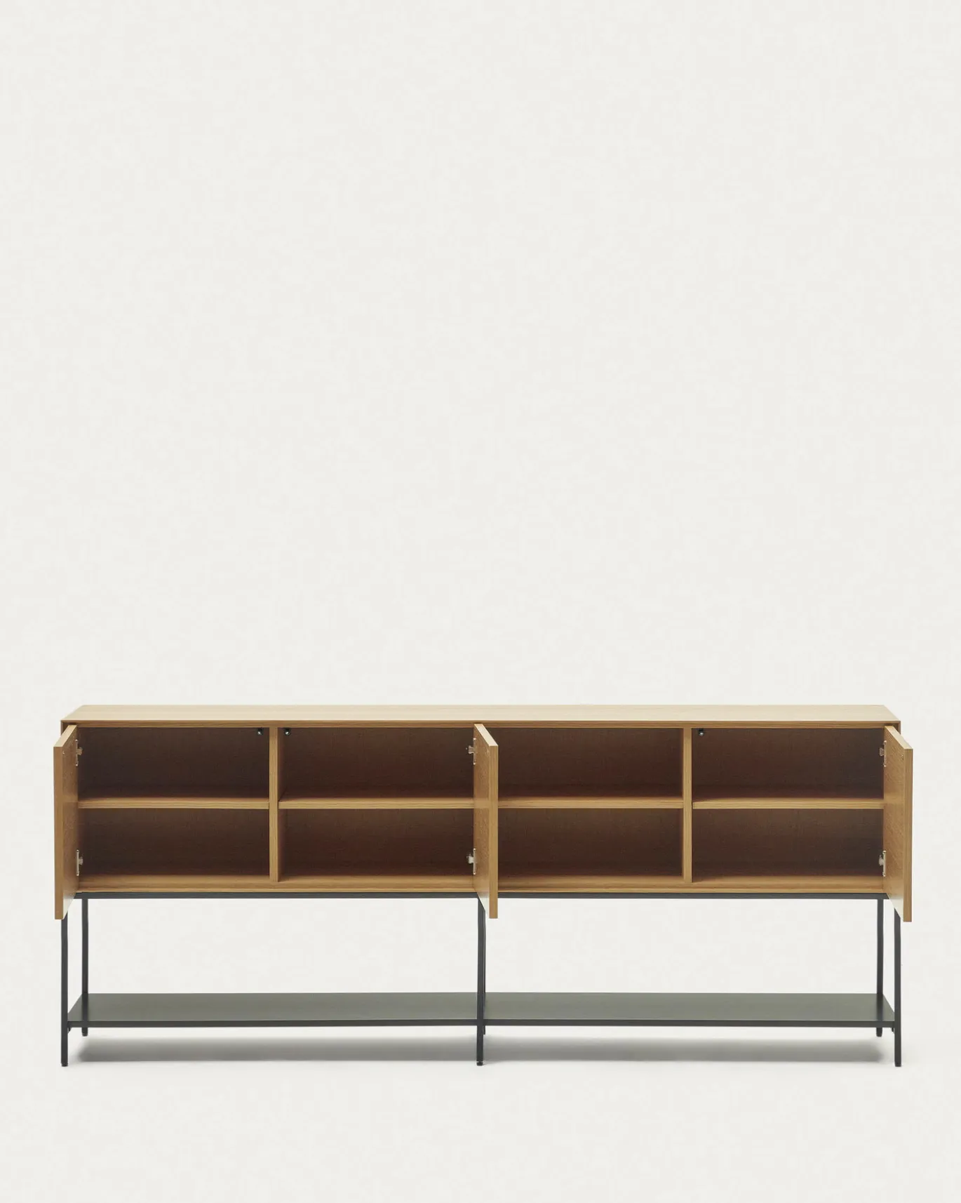 Kave Home Dressoir Vedrana 3-deurs Naturel Eikenfineer 195x80cm