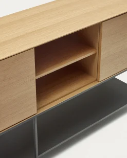Kave Home Dressoir Vedrana 3-deurs Naturel Eikenfineer 195x80cm