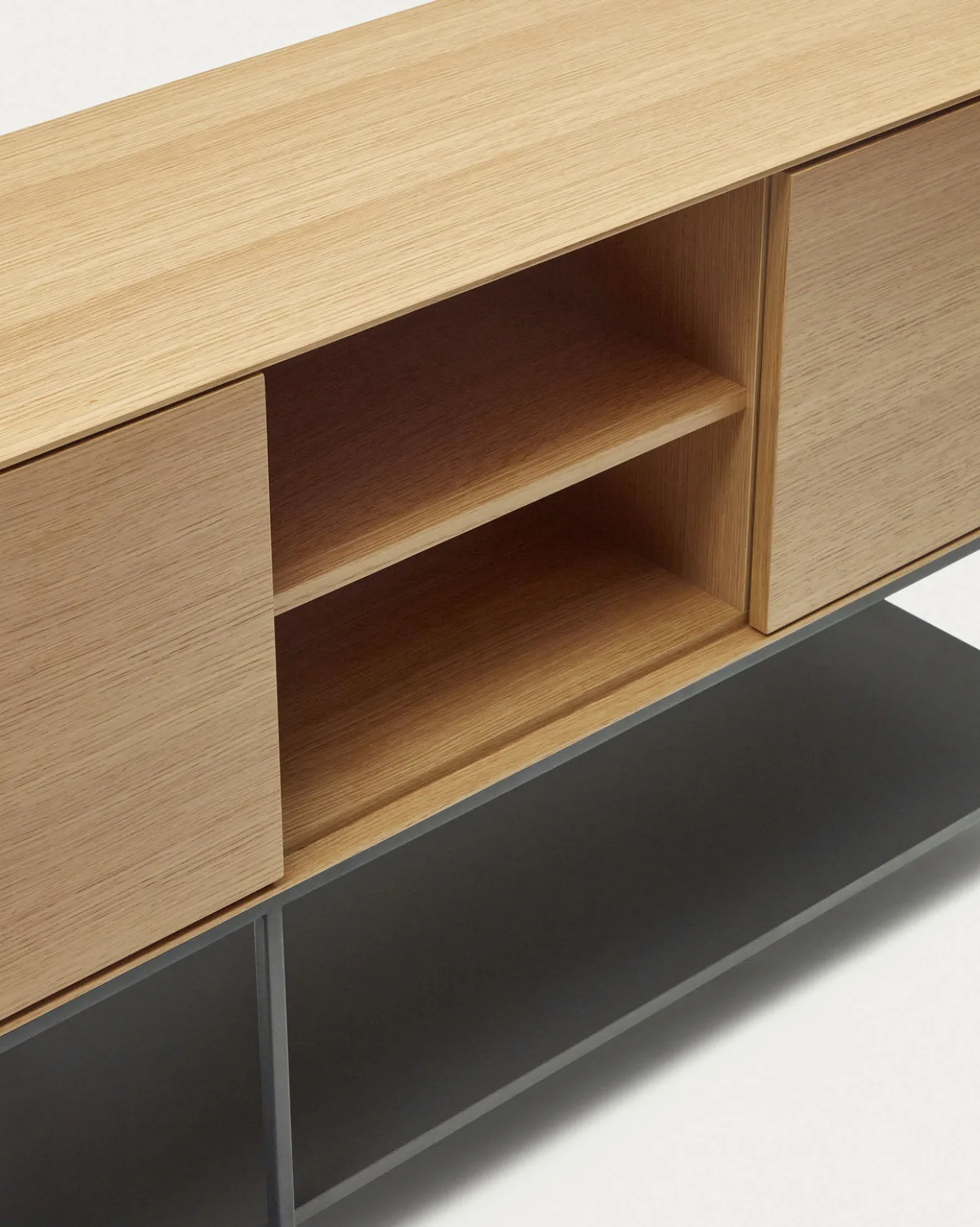 Kave Home Dressoir Vedrana 3-deurs Naturel Eikenfineer 195x80cm