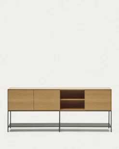 Kave Home Dressoir Vedrana 3-deurs Naturel Eikenfineer 195x80cm