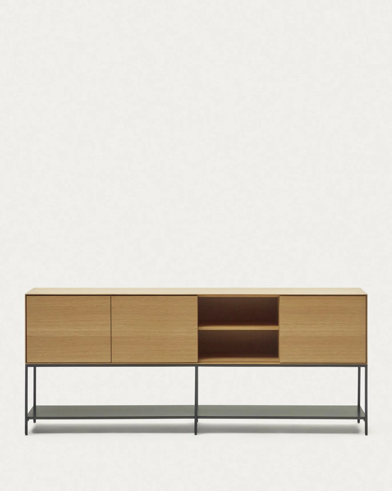 Kave Home Dressoir Vedrana 3-deurs Naturel Eikenfineer 195x80cm