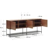 Kave Home Dressoir Vedrana 3-deurs Bruin Walnootfineer 195x80cm