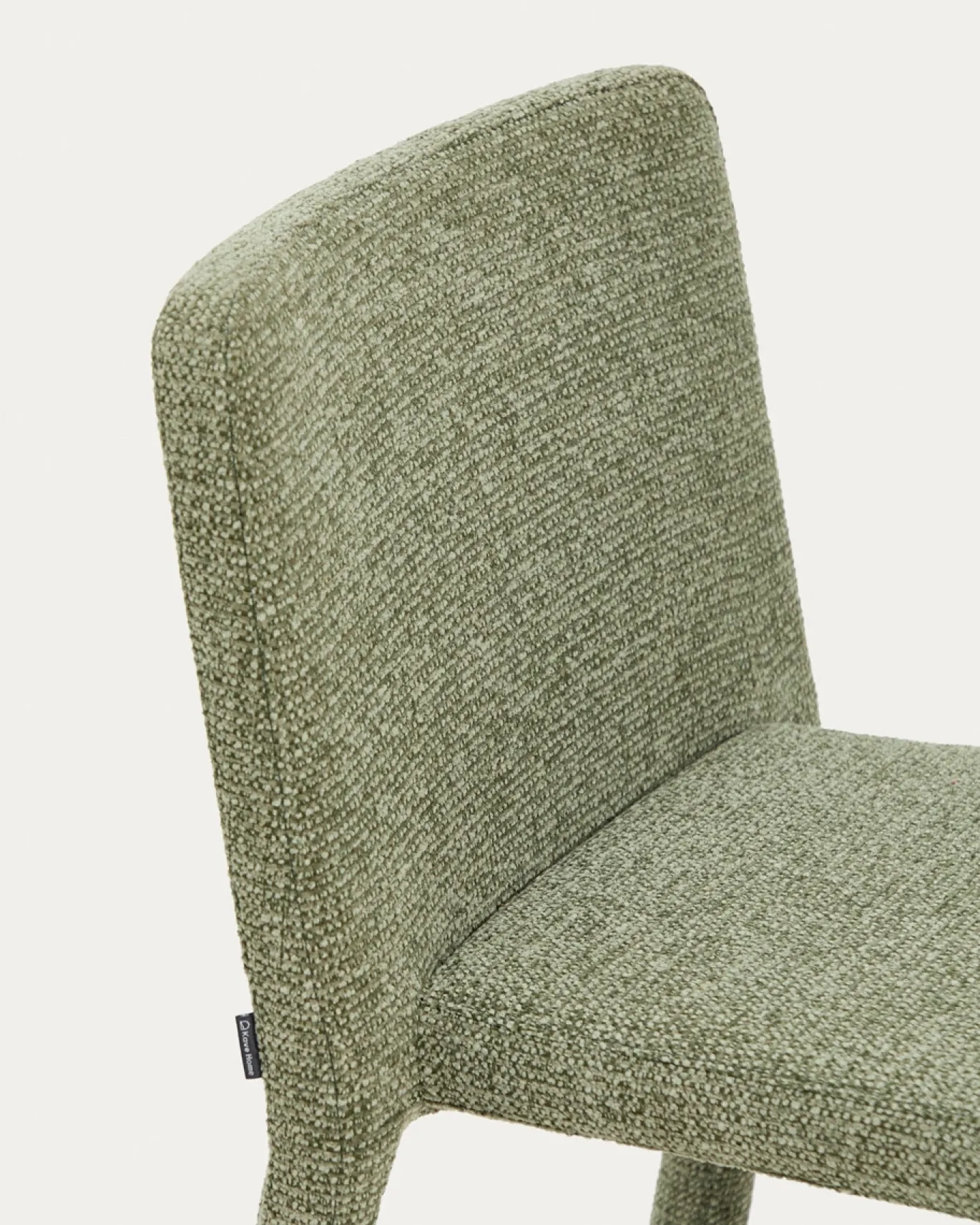 Kave Home Eetkamerstoel Loria Stapelbaar Groen Chenille
