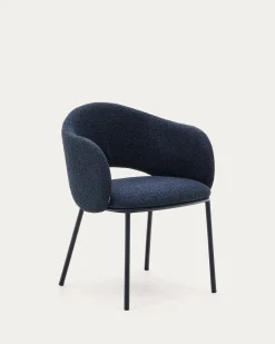 Kave Home Eetkamerstoel Maina Blauw Chenille