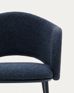 Kave Home Eetkamerstoel Maina Blauw Chenille