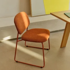 Kave Home Eetkamerstoel Meli Chenille Terra Stapelbaar