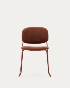 Kave Home Eetkamerstoel Meli Chenille Terra Stapelbaar
