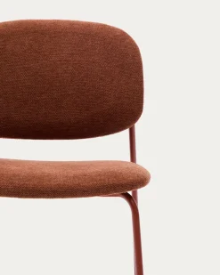 Kave Home Eetkamerstoel Meli Chenille Terra Stapelbaar