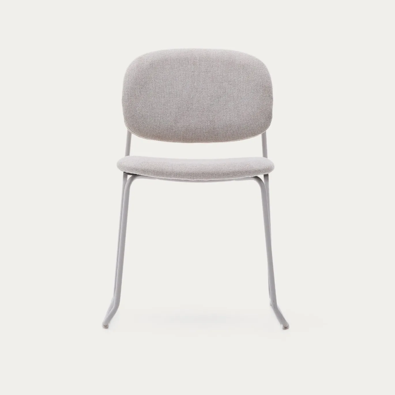 Kave Home Eetkamerstoel Meli Chenille Beige Stapelbaar
