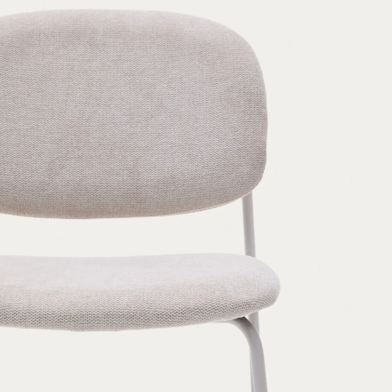 Kave Home Eetkamerstoel Meli Chenille Beige Stapelbaar