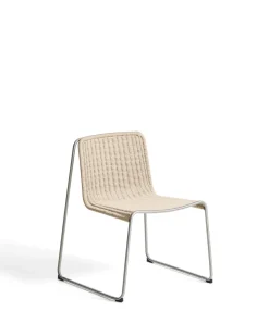 Kave Home Eetkamerstoel Tavari Touw RVS Beige